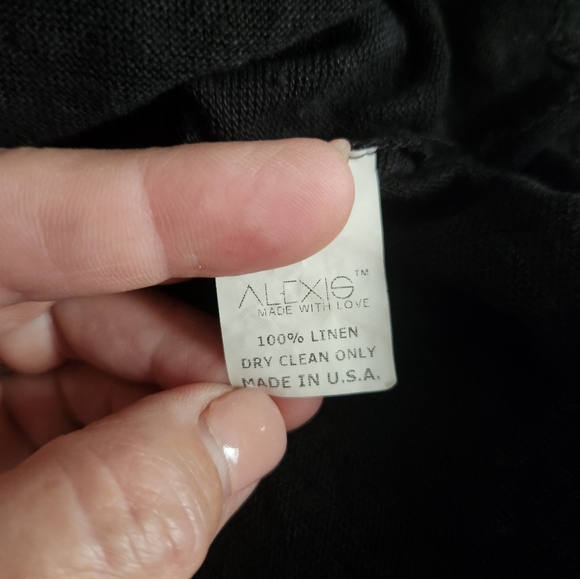 ALEXIS linen Top Black Size Medium - Picture 4 of 6